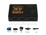 Jungiklis skirstytuvas 3x į 1 hdmi 4k uhd nuotolinio valdymo pultas ir