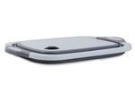 Fregadero de silicona de cubeta abatible con tabla de desagüe