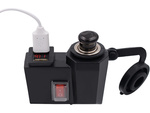Zásuvka zapaľovača cigariet motocyklový voltmeter 2x usb