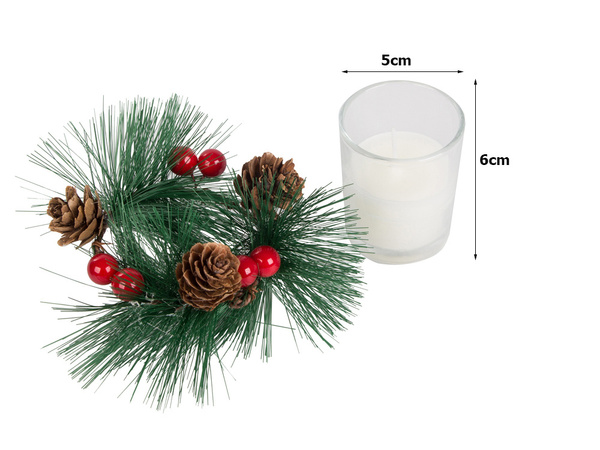 Lumânări decorative în sticlă lumânări coroană set pentru crăciun 2 buc