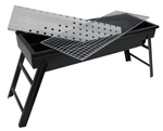 Cestovní gril přenosný skládací kufr na dřevěné uhlí kempování bbq velký