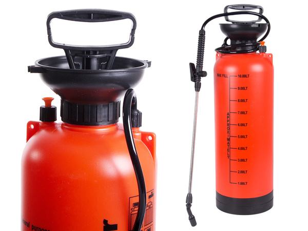 Spiediena smidzinātājs dārza rokas smidzinātājs ar garu lance 10l jostu