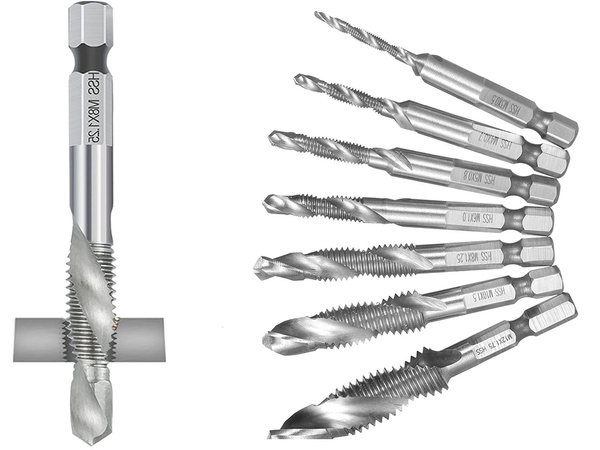 M3-10m šešiakampių sriegimo grąžtų rinkinys 6 vnt.