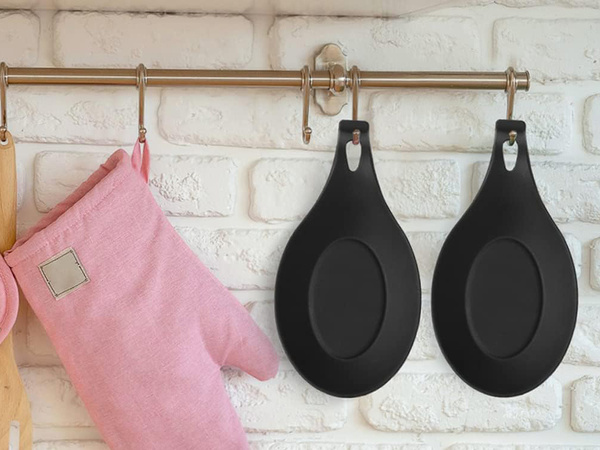 Repose-cuillère silicone égouttoir ustensiles sous louche