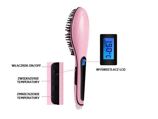 Brosse électrique lcd pour le lissage des cheveux