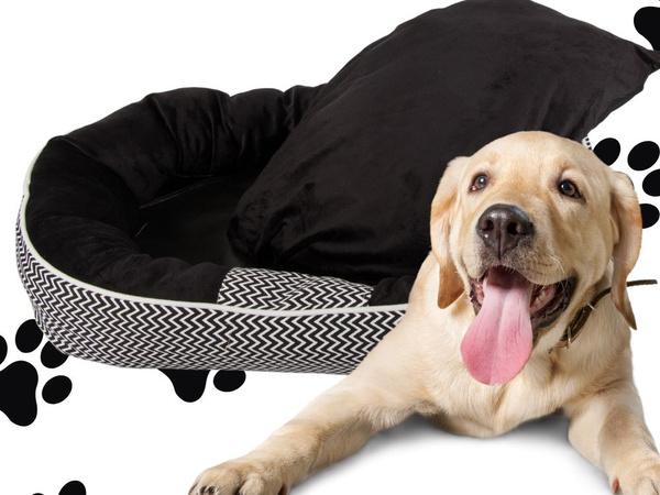 Hundebett weiches bequemes flauschiges plüschbett mit kissen