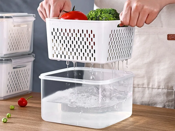 Recipientes de cocina para alimentos con cesta recipiente con junta 4 unidades