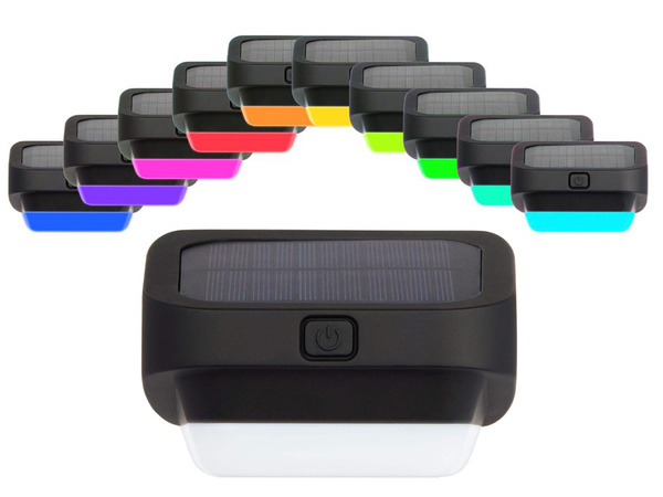Solar garden led light rgb for stairs terrace fence dusk sensor