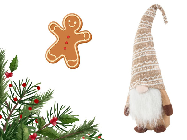 Ziemassvētku vīgunis brūns vīgunis ar ziemassvētku bārdu 48 cm mīksts