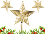 Étoile de noël ornement de sapin de noël pointe de noël incassable or