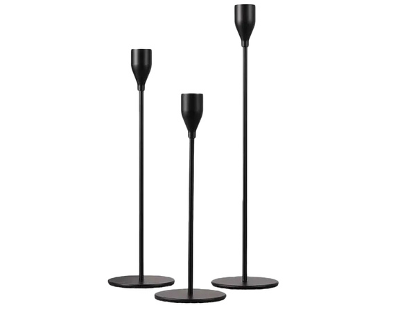 Žvakidės laikikliai glamour metalinis rinkinys dekoratyvinis stalo rinkinys 3 vnt.