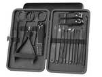 Zestaw do paznokci przybornik manicure pedicure etui cążki 18 elementów