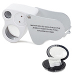 Jeweller's loupe folding 2 led 30x 60x