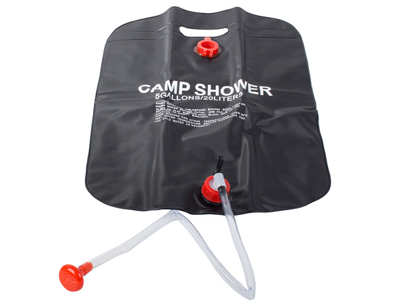 Solar heated camping shower 20l