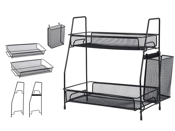 Étagère de cuisine loft organisateur de cuisine à deux étages avec panier