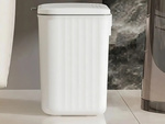 Kitchen waste hanging basket with lid for cabinet door white 9l