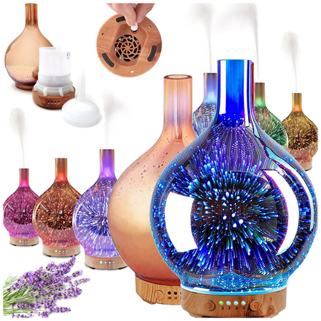 Oro drėkintuvas aromaterapija aromato difuzorius naktinė šviesa rgb 3d