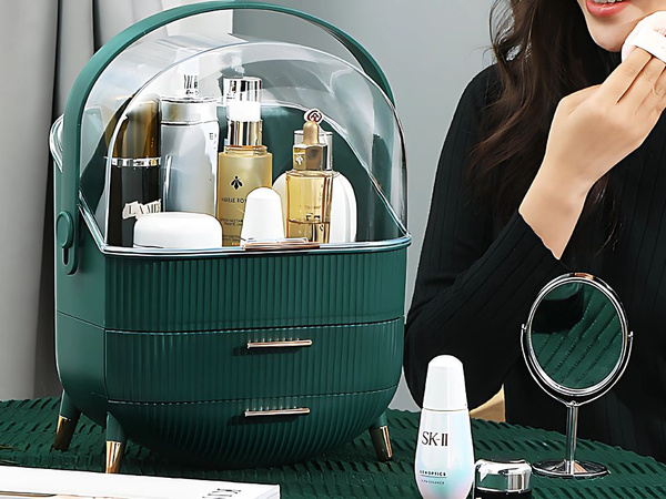 Cosmetics organiser with drawers spacious large handle elegant