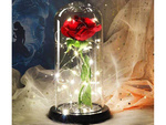 Everlasting rose in glass red led gift luminous for an occasion for women