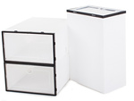 Shoebox organiser box container with flap cabinet