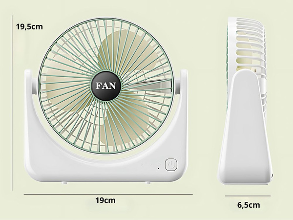 Asztali ventilátor ventilátor vezeték nélküli usb csendes újratölthető 3 üzemmódban