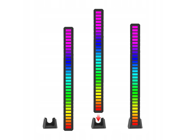 USB VIEDOL ZVUKOVÁ ODOZVA VIACFAREBNÉ NEÓNOVÉ RGB BATÉRIE