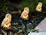 SOLAR LED LAMP OWL GARDEN LARGE STAKE-IN LAMP GARDEN DECORATION