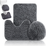 Tapis de salle de bain set de 3 pièces 3in1 anti-dérapant séchage rapide