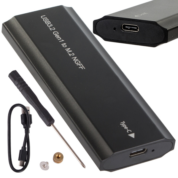 Hdd adaptér box m.2 sata ngff usb 3.1 usb typ-c 2230-2280mm