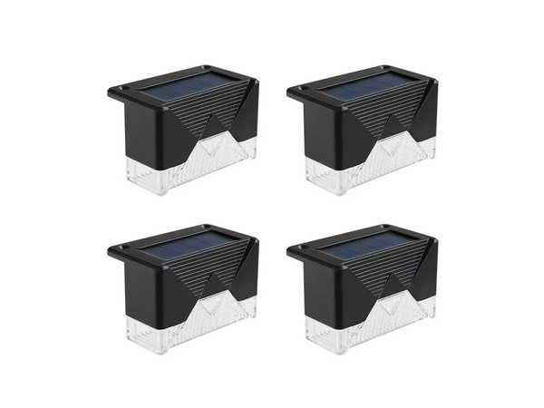 Solar lights 4 pcs led garden for stairs terrace fence dusk sensor