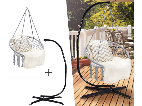 Grădină leagăn cuib de barză agățat scaun boho 80cm