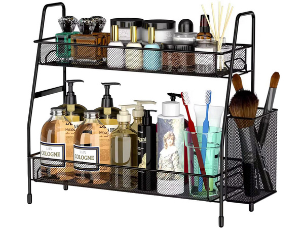 Küchenregal loft küchenorganisator zweistöckiger stand mit korb