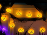 Tekvicové svetlá 10 viedlo závesné halloween 200cm svetelná dekorácia tekvicová dekorácia