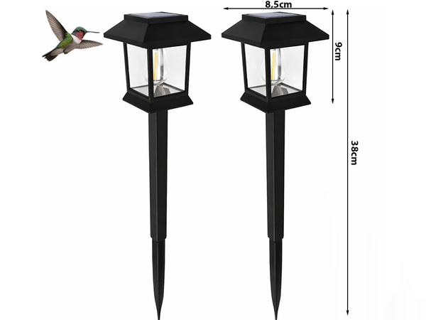 2 x LAMPA SOLARNA Z CZUJNIKIEM ZMIERZCHU RUCHU WBIJANA WODOODPORNA OZDOBNA