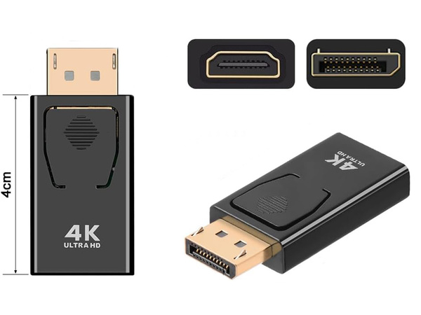 ADAPTADOR CONVERTIDOR DP DisplayPort a HDMI 4K ULTRA HD