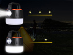 Lámpara camping recargable led usb turista gancho solar