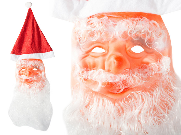 Masque père noël barbe étoile chapeau