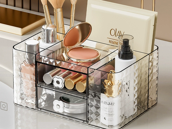 Caja organizadora para cosméticos y joyas para el baño, el escritorio o los cajones