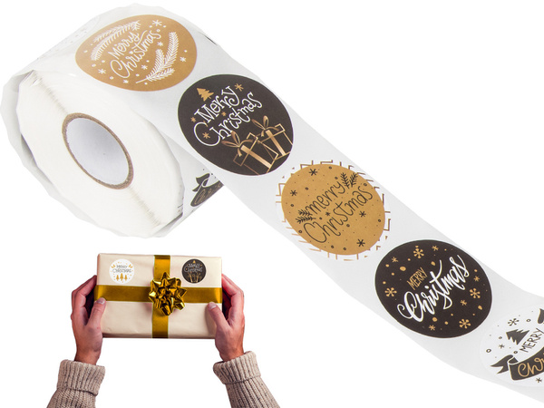 Jõulukaunistused kleebised rullile 500 tk rõõmsat jõuluaega