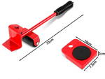 KIT DE ELEVACIÓN PARA TRANSPORTE DE MUEBLES hasta 150KG 4 x RODILLOS