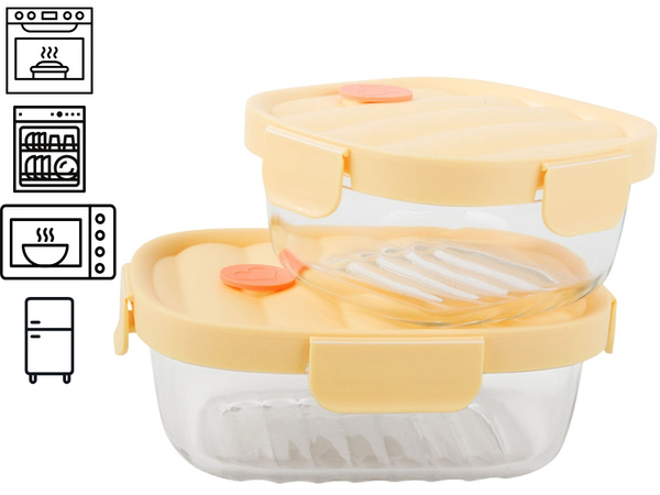 2x récipients en verre pour aliments avec couvercle thermo-résistants sac thermique
