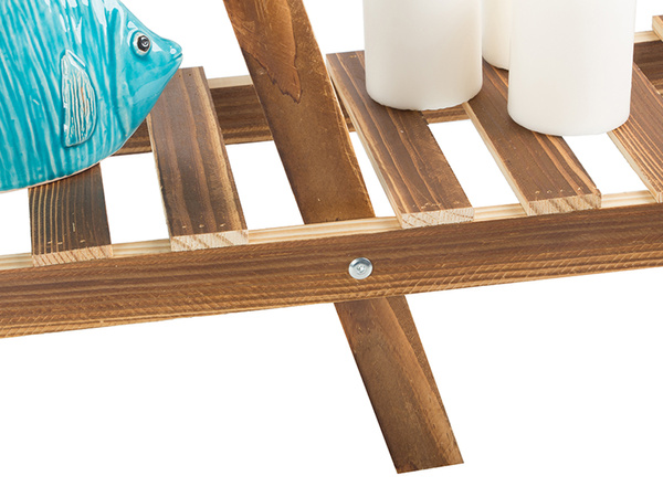 Flowerbed stand wooden flower pot two-storey shelf