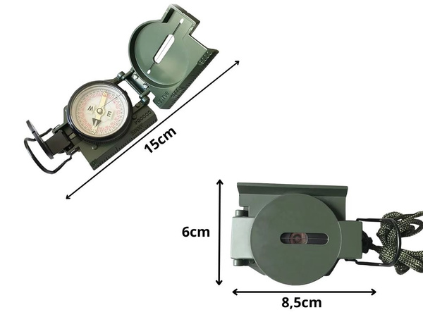 Professional tactical military compass metal lockable ruler