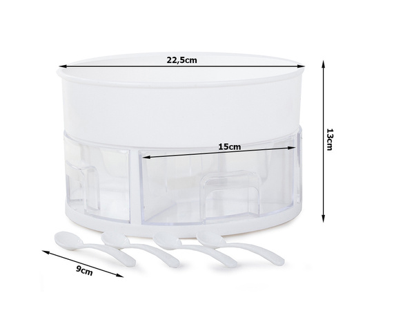 Rotating organiser for kitchen drawer container