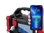 Napelemes zseblámpa hordozható újratölthető led cob powerbank reflektor