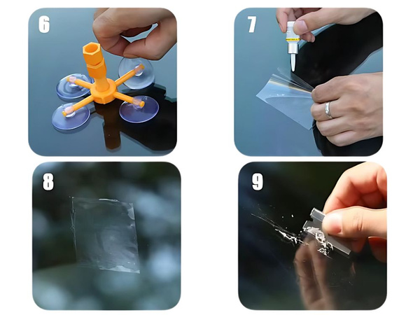 Kit de reparare parbriz ciobire cracare sticlă adeziv
