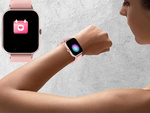 Smartwatch Damenuhr Herrenuhr mit Gummiarmband Sport Bluetooth Anrufe rosa