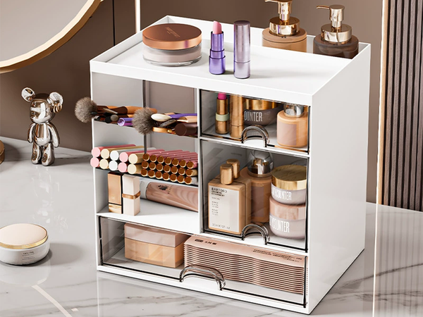 Cabinet organiser desk organiser shelves for cosmetics small items drawers