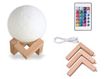 3d rgb moon night light with remote control