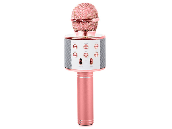 Microphone sans fil bluetooth enceinte karaoké modulateur de voix rond